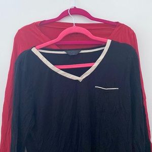 BUNDLE! Two thin V neck long sleeves!